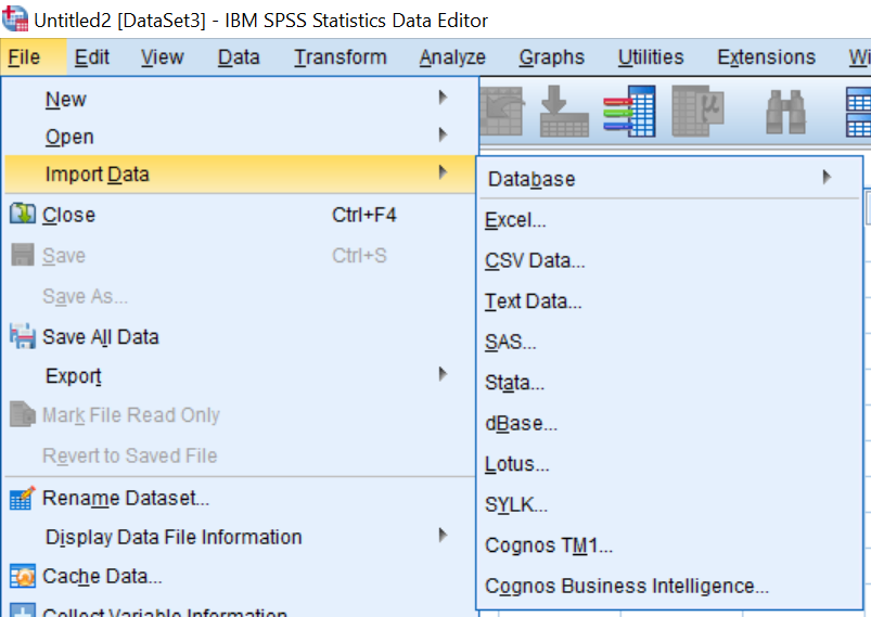 How to import a dataset in SPSS.
